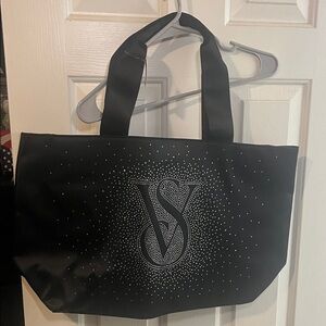 NWT Victoria's Secret Black Tote with Silver Accents